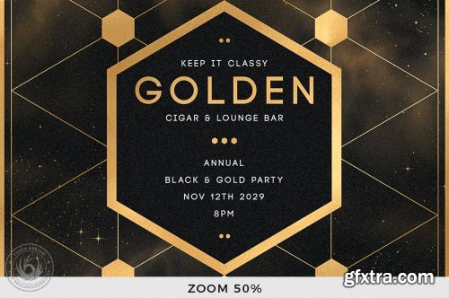 CreativeMarket - Black and Gold Flyer Template V21 5467196