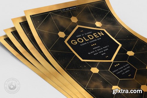 CreativeMarket - Black and Gold Flyer Template V21 5467196