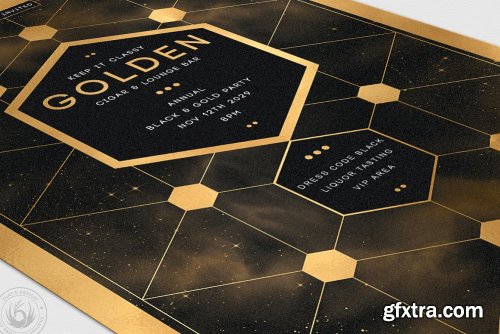 CreativeMarket - Black and Gold Flyer Template V21 5467196