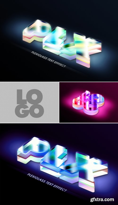 Semi Transparent Plexiglass Text Effect Mockup 383360961