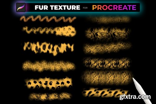 CreativeMarket - FUR TEXTURE Brushes for PROCREATE 5472665