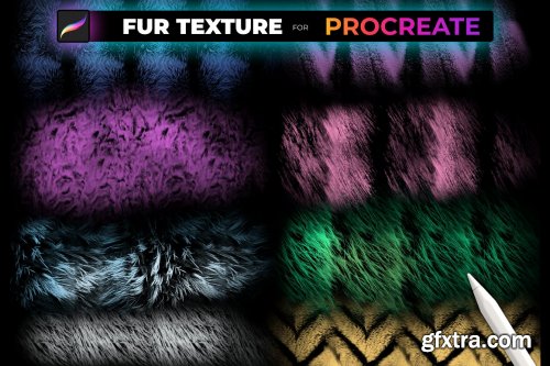 CreativeMarket - FUR TEXTURE Brushes for PROCREATE 5472665