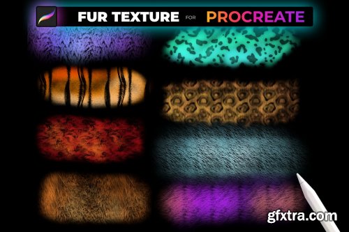 CreativeMarket - FUR TEXTURE Brushes for PROCREATE 5472665