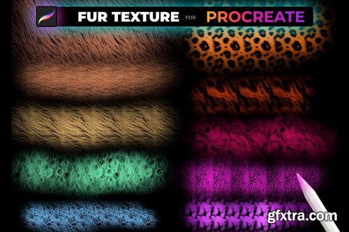 CreativeMarket - FUR TEXTURE Brushes for PROCREATE 5472665