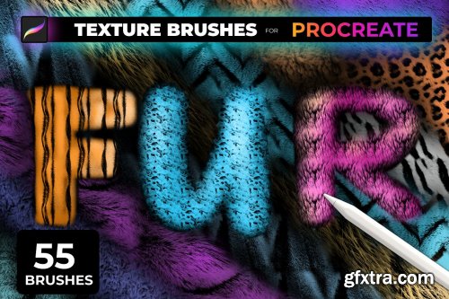 CreativeMarket - FUR TEXTURE Brushes for PROCREATE 5472665