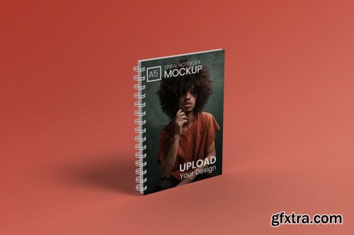 A5 spiral notebook Mockup