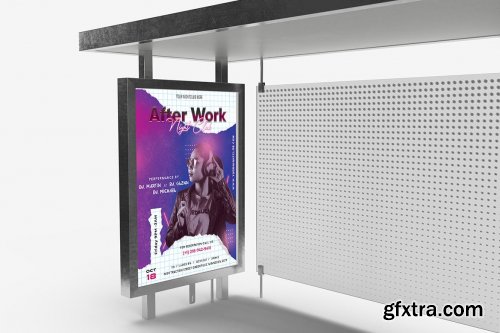 Bus Stop Poster Mockup