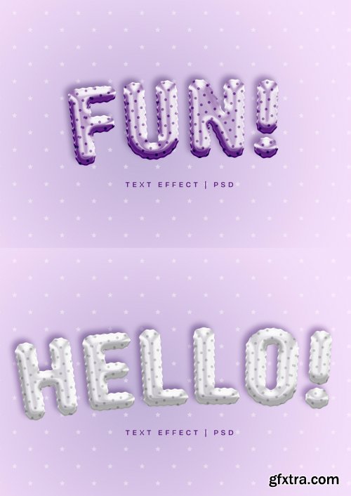 Foil Balloon Text Effect Mockup 383930995