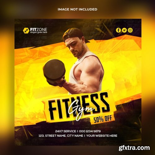 Fitness instagram banner template