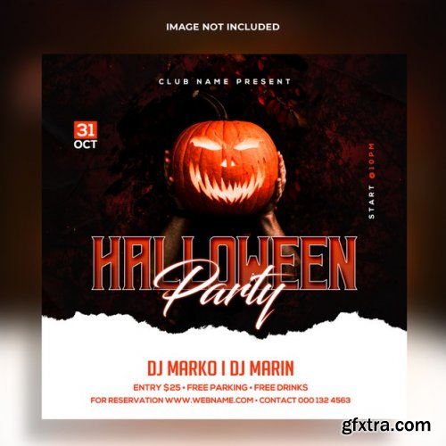 Halloween party banner template 