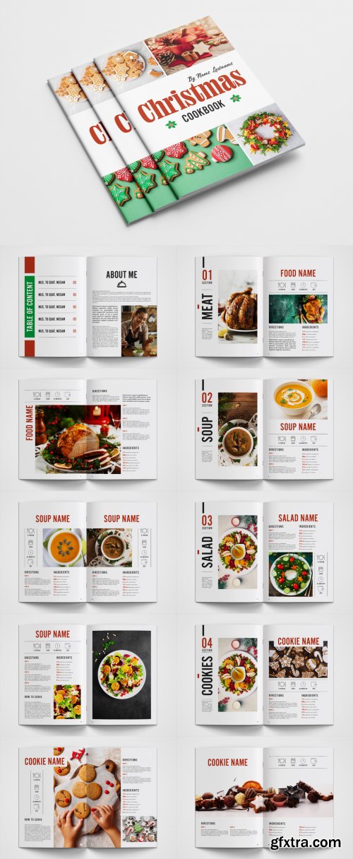 Christmas Cookbook Layout 385320346