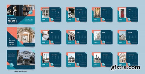 Law firm desk calendar 2021 template