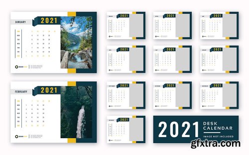 2021 desk calendar print ready template