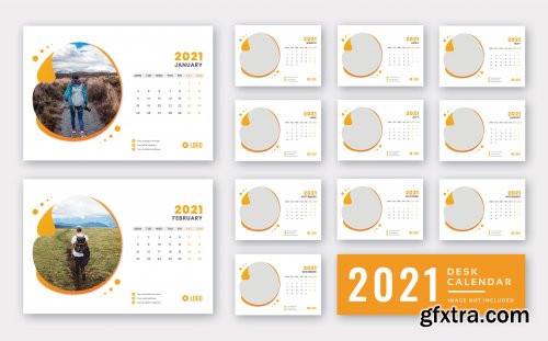 Desk calendar 2021 print ready template