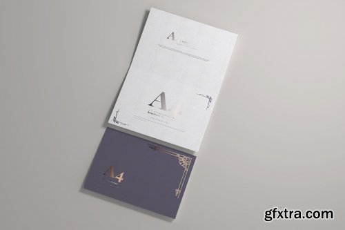 CreativeMarket - A4 Bi-Fold Horizontal Mockups 4808515