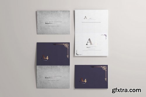 CreativeMarket - A4 Bi-Fold Horizontal Mockups 4808515