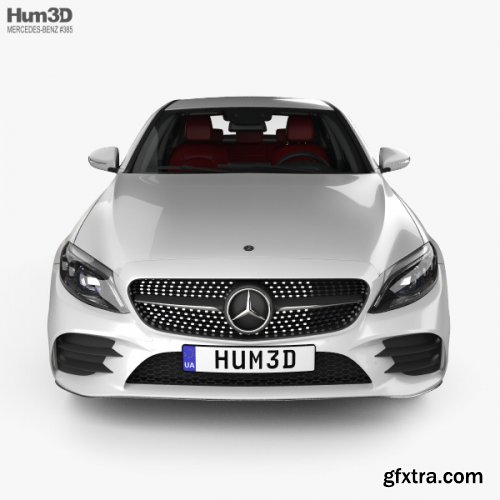 Mercedes-Benz C-Class AMG-line sedan with HQ interior 2018 3D model