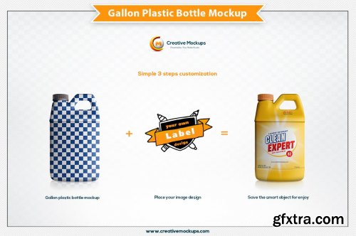 CreativeMarket - Gallon Plastic Bottle Mockup 5199527