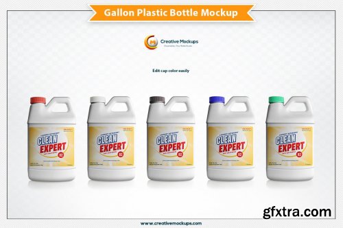 CreativeMarket - Gallon Plastic Bottle Mockup 5199527