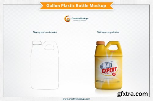 CreativeMarket - Gallon Plastic Bottle Mockup 5199527