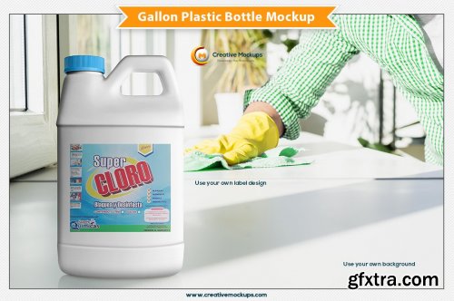 CreativeMarket - Gallon Plastic Bottle Mockup 5199527