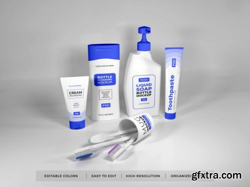 Toothpaste packaging 3d mockup - 16 PSD