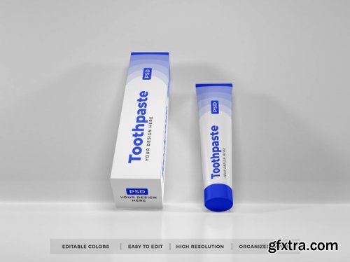 Toothpaste packaging 3d mockup - 16 PSD