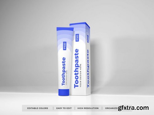 Toothpaste packaging 3d mockup - 16 PSD