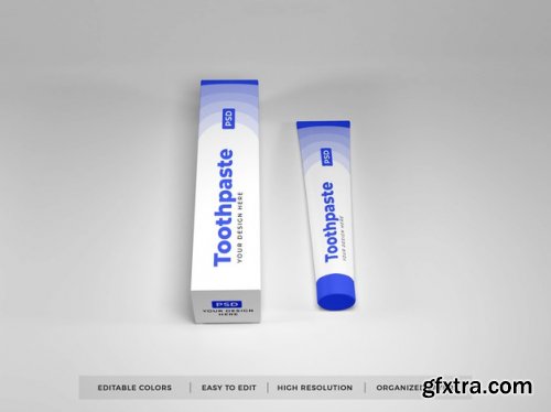 Toothpaste packaging 3d mockup - 16 PSD