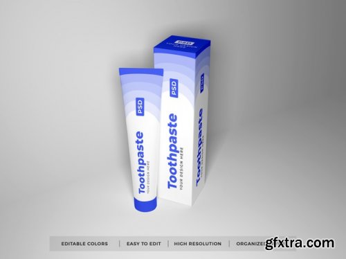 Toothpaste packaging 3d mockup - 16 PSD