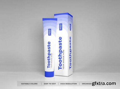 Toothpaste packaging 3d mockup - 16 PSD