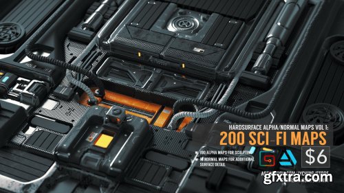 Artstation - Hardsurface Alpha/Normal Maps Vol 1: 200 Sci-Fi Maps 