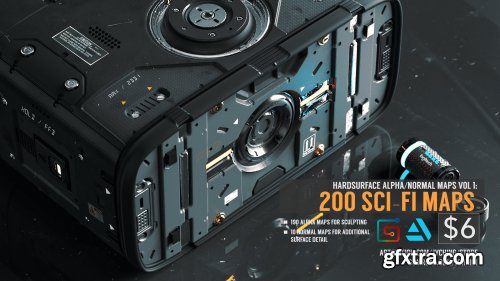 Artstation - Hardsurface Alpha/Normal Maps Vol 1: 200 Sci-Fi Maps 