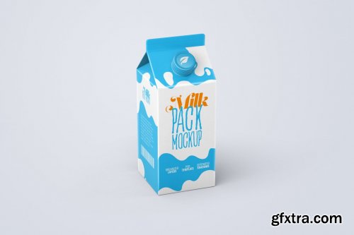 CreativeMarket - Milk Carton Box Mockup Set Package 5480260