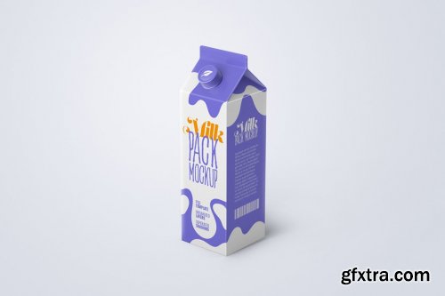 CreativeMarket - Milk Carton Box Mockup Set Package 5480260