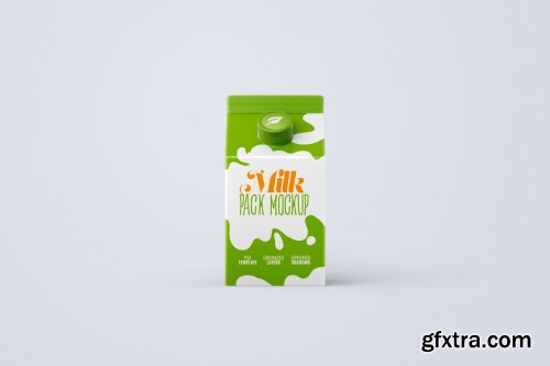 CreativeMarket - Milk Carton Box Mockup Set Package 5480260