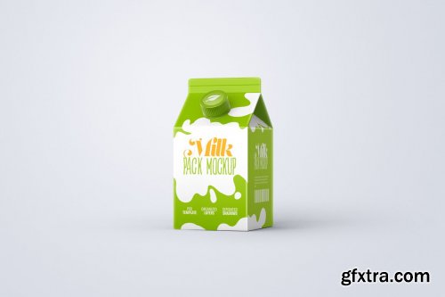 CreativeMarket - Milk Carton Box Mockup Set Package 5480260