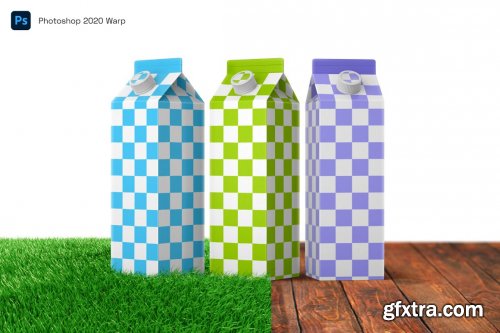 CreativeMarket - Milk Carton Box Mockup Set Package 5480260