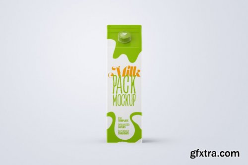 CreativeMarket - Milk Carton Box Mockup Set Package 5480260