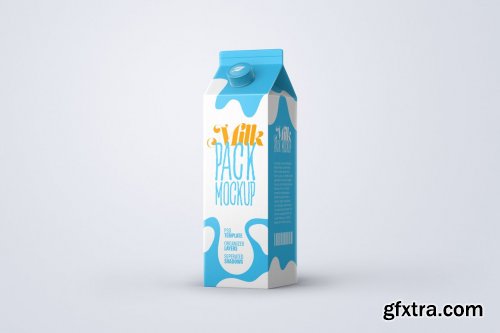 CreativeMarket - Milk Carton Box Mockup Set Package 5480260