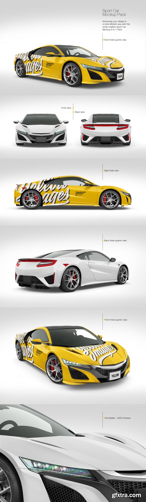 Coupe Car Mockup - Back View Use Include PSD