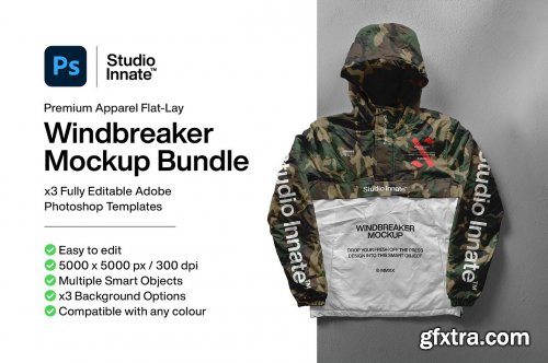 CreativeMarket - Windbreaker Jacket - Mockup Bundle 5346858