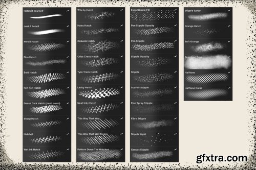 CreativeMarket - Hatch & Stipple Procreate Brushes 5498208