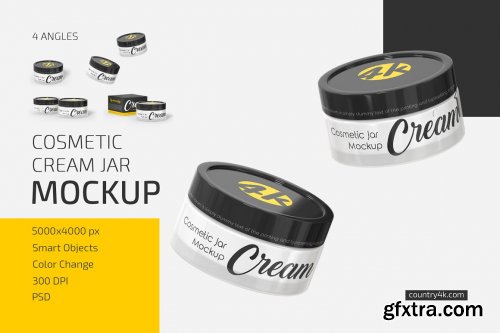 CreativeMarket - Cosmetic Cream Jar Mockup Set 5501866