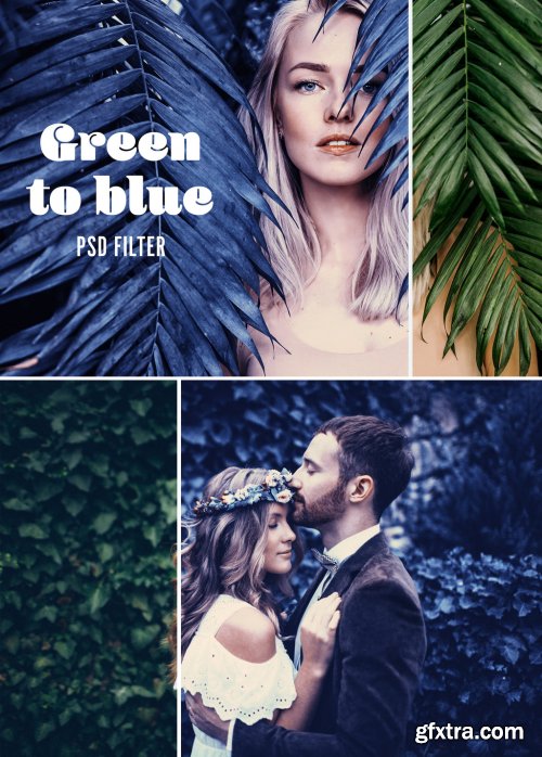 Green to Blue Photo Effect 387467571