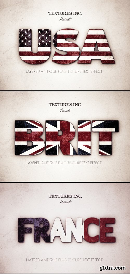 Vintage Flag Text Effect Mockup 387457979