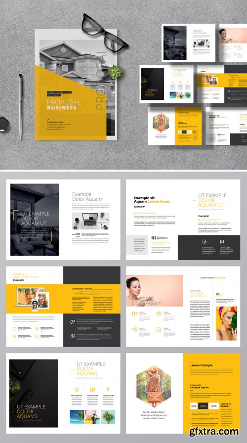 Yellow Accent Minimal Creative Proposal Layout 387476203