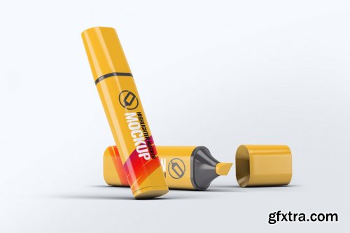 Highlighter Marker Pen Mock-Up