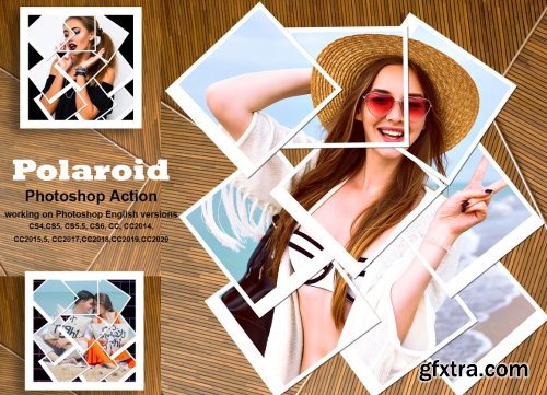 CreativeMarket - Polaroid Photoshop Action 5487881