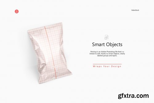 CreativeMarket - Tilted Glossy Snack Package Mockup 4941885